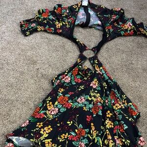Floral Black Dress